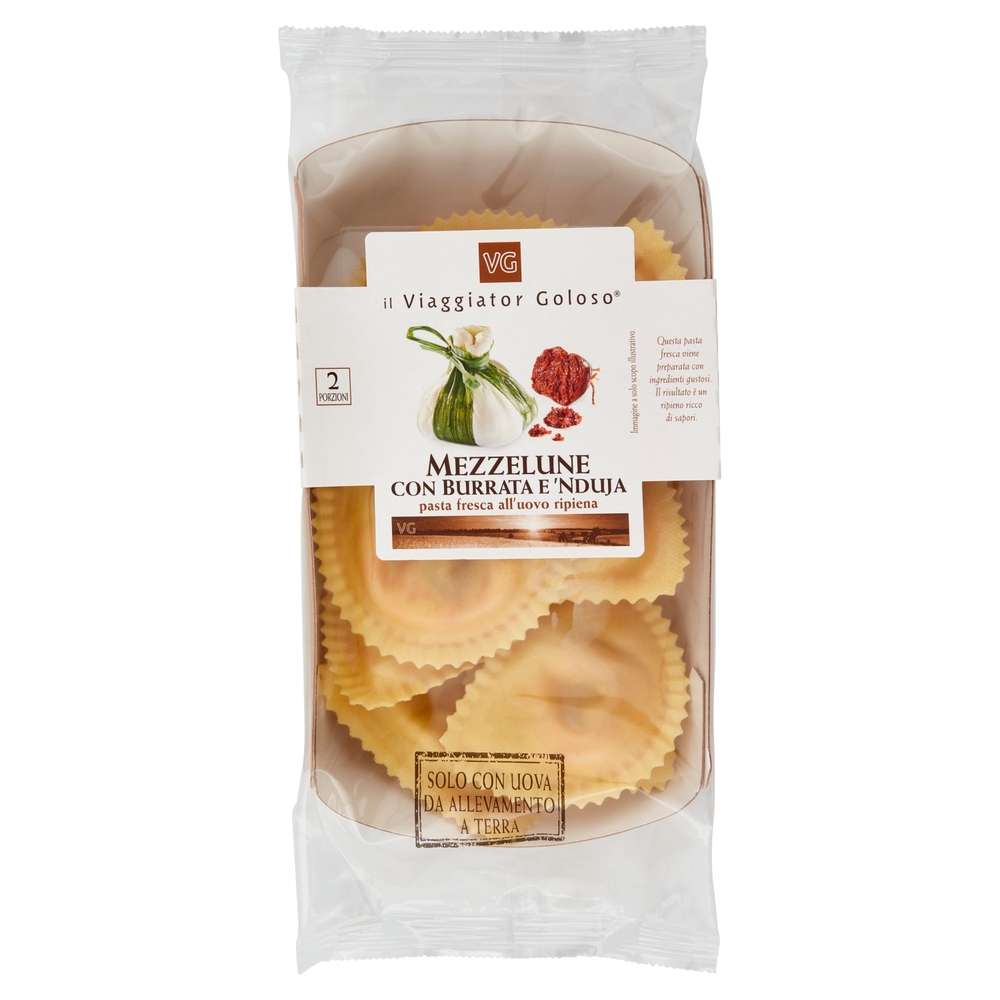 Mezzelune con Burrata e 'Nduja Il Viaggiator Goloso